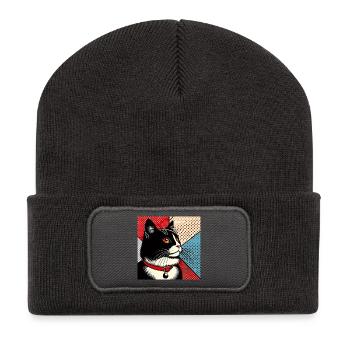 Kat 1 3 - Recycelte Patch Beanie - Dunkelgrau - Vorne