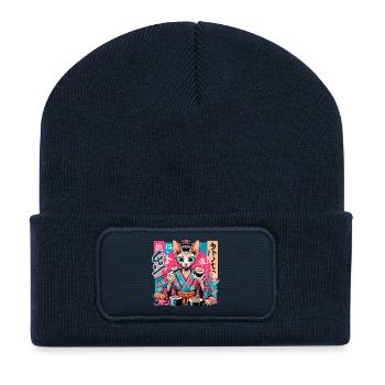 Sushi Sphynx Cat Maki Kimono Gift - Recycled Patch Beanie - french navy - Front