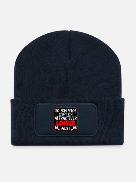 SCHLAFLOSER LEHRER LEHRAMT - Recycelte Patch Beanie - French Navy