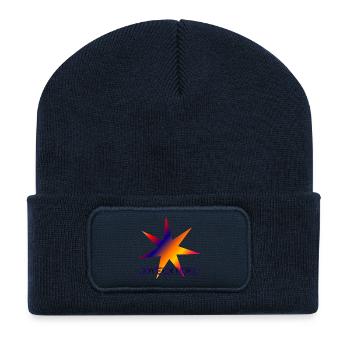 WEIHNACHTEN. FROHE WEIHNACHTEN. FROHE WEIHNACHTEN. NEUJAHRSTAG - Recycelte Patch Beanie - French Navy - Vorne
