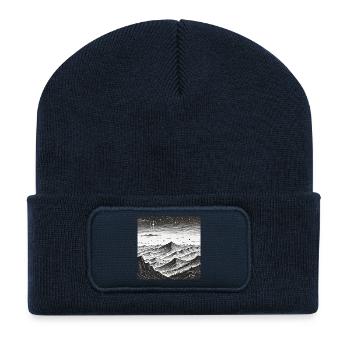 Stille Berglandschaft Sternenkreis - Recycelte Patch Beanie - French Navy - Vorne