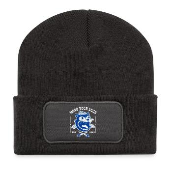 Make Your Luck – Wild Cat Motif - Recycled Patch Beanie - dark grey - Front