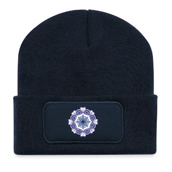 orientalisches Muster Marokko blautöne - Recycelte Patch Beanie - French Navy - Vorne