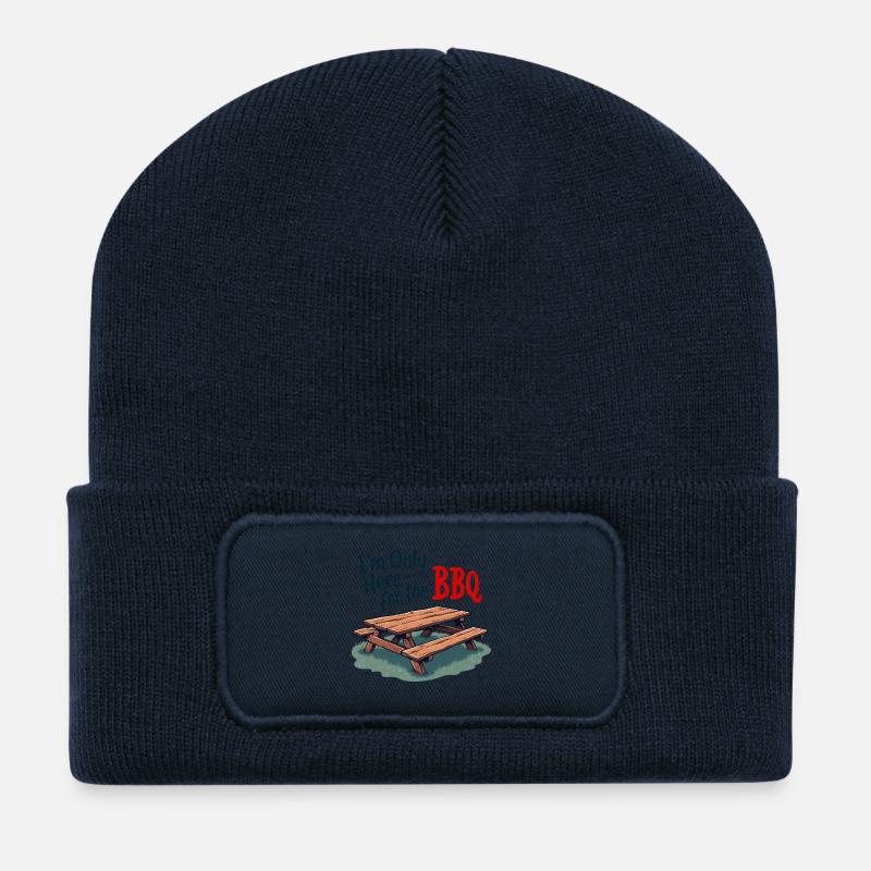 Only Here for the BBQ - Recycled Patch Beanie - french navy