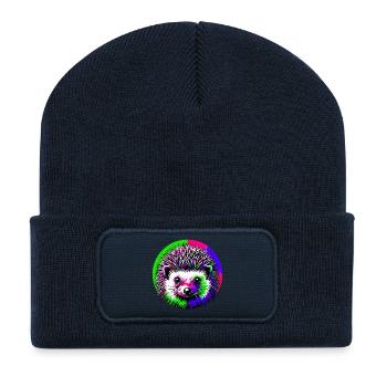 Hedgehog - Recycled Patch Beanie - french navy - Front