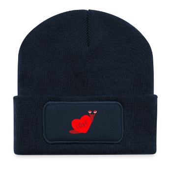 Love snail - Recycled Patch Beanie - french navy - Front