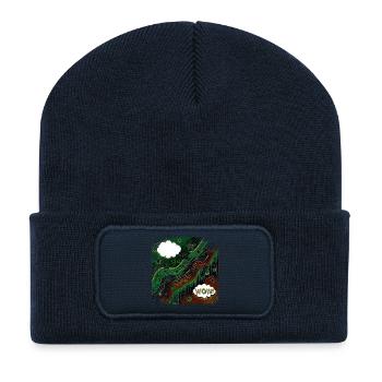 Pop Art Style Inverted - Recycled Patch Beanie - french navy - Front