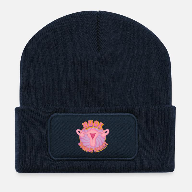 Huge Uterus Energy – Power & Empowerment - Recycelte Patch Beanie - French Navy