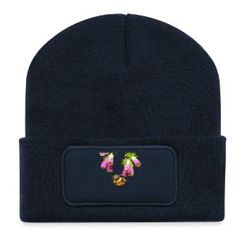 Bienchenmosaik mit Realistik Effekt - Recycelte Patch Beanie - French Navy - Vorne