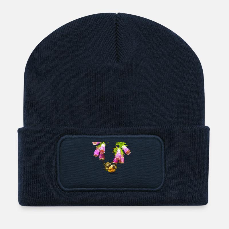 Bienchenmosaik mit Realistik Effekt - Recycelte Patch Beanie - French Navy