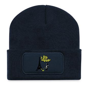 La fête des voisins - Beanie recyclé à patch - bleu marine - Devant