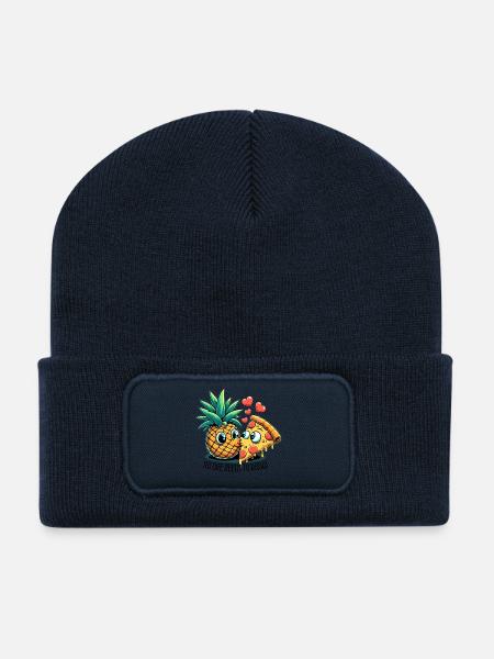 Pizza Hawaii French Kiss Love Drôle de cadeau - Beanie recyclé à patch - bleu marine