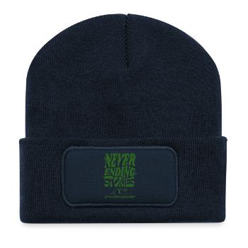 Des histoires sans fin – près de la nature - Beanie recyclé à patch - bleu marine - Devant