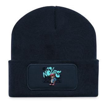 Yo! Nours - Beanie recyclé à patch - bleu marine - Devant