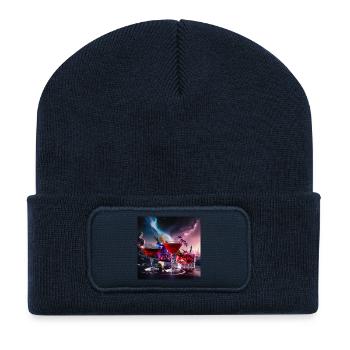 Cocktails mit Humorvollen Text - Recycelte Patch Beanie - French Navy - Vorne