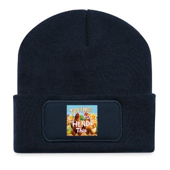 Poulets « Essayer de faire ça » - Beanie recyclé à patch - bleu marine - Devant