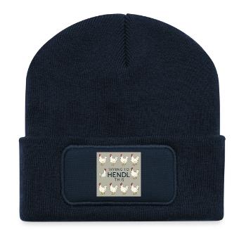 Poulets « Essayer de faire ça » - Beanie recyclé à patch - bleu marine - Devant