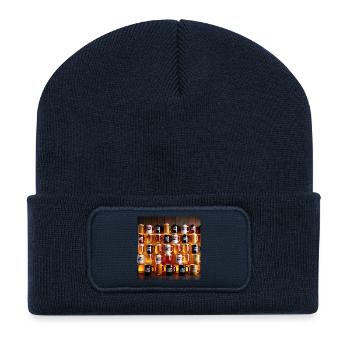 I Love Beer Becher-Muster - Recycelte Patch Beanie - French Navy - Vorne