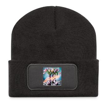It's spring... - Recycled Patch Beanie - dark grey - Front