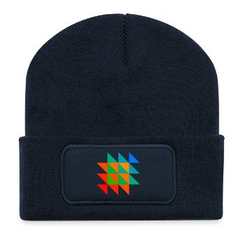 Colorful Triangle Mosaic - Recycled Patch Beanie - french navy - Front