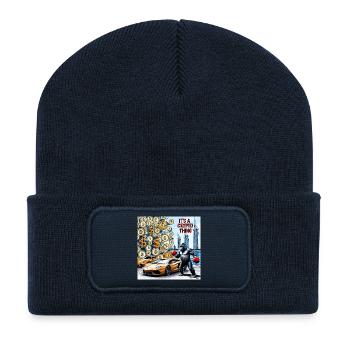 Crypto Gorilla City Drive - Beanie recyclé à patch - bleu marine - Devant