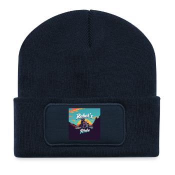 Rebel s Ride - Beanie recyclé à patch - bleu marine - Devant