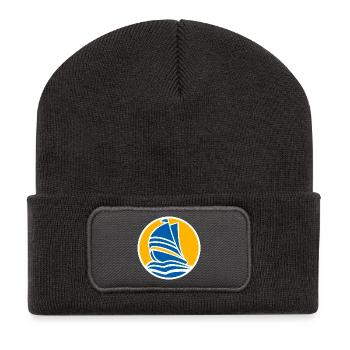 Voilier coucher de soleil minimal - Beanie recyclé à patch - charbon - Devant