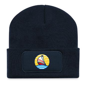 Voilier Minimal Sunset II - Beanie recyclé à patch - bleu marine - Devant