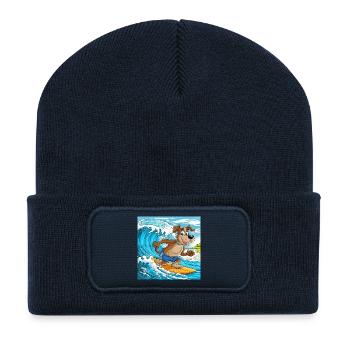 The Dog Surfer - Recycled Patch Beanie - french navy - Front