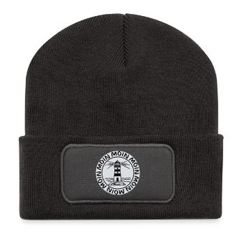 Moin Moin Lighthouse – Maritime Coastal Design - Recycled Patch Beanie - dark grey - Front