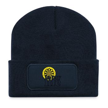 Dart, Dartpfeil, Darts, Shirt , Dart is my life - Recycelte Patch Beanie - French Navy - Vorne