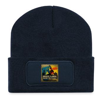 Our Flame Burns for Freedom Ukraine - Recycled Patch Beanie - french navy - Front