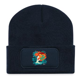 Mermaid versus Shark - Recycled Patch Beanie - french navy - Front