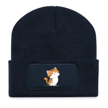 Cute little cat - Recycled Patch Beanie - french navy - Front