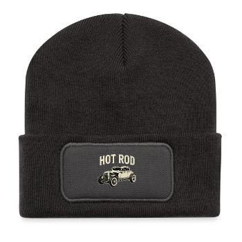 Hot Rod Classic Car - Recycled Patch Beanie - dark grey - Front