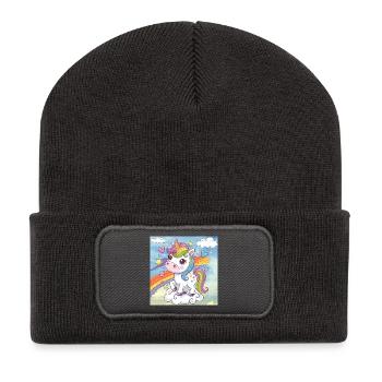 Rainbow Unicorn - Recycled Patch Beanie - dark grey - Front