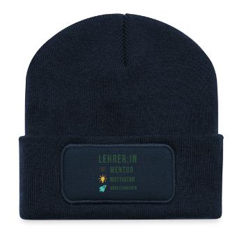 Gift Teacher - Teacher, Mentor Motivator Shirt - Recycled Patch Beanie - french navy - Front