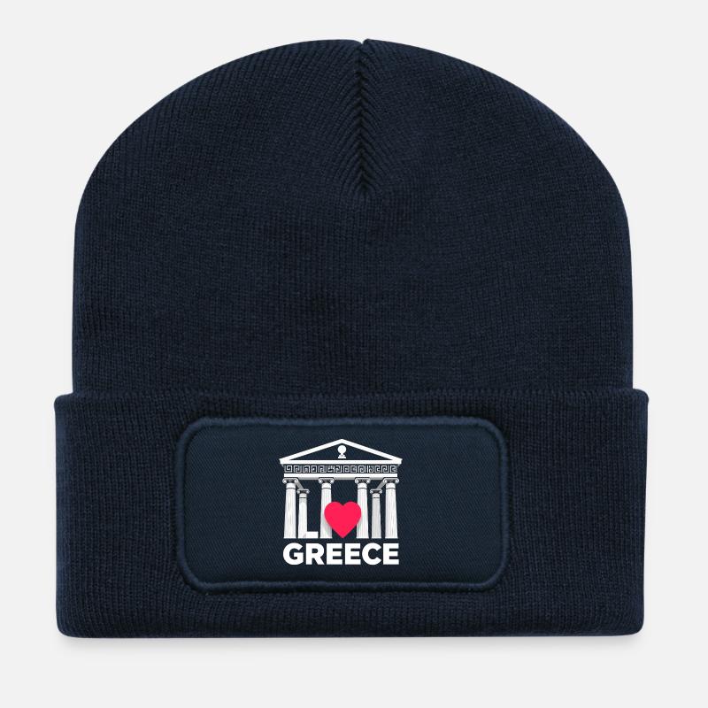 Love Greece 01 - Beanie recyclé à patch - bleu marine