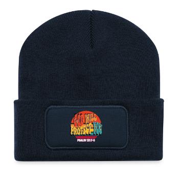 God Will Protect You - Recycled Patch Beanie - french navy - Front