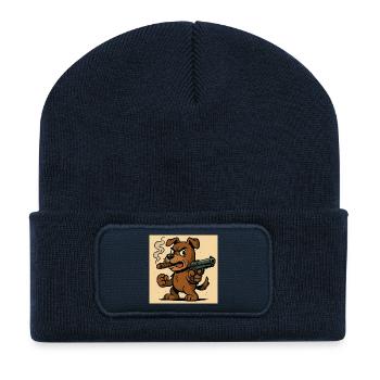 Are you talking to me - Recycled Patch Beanie - french navy - Front