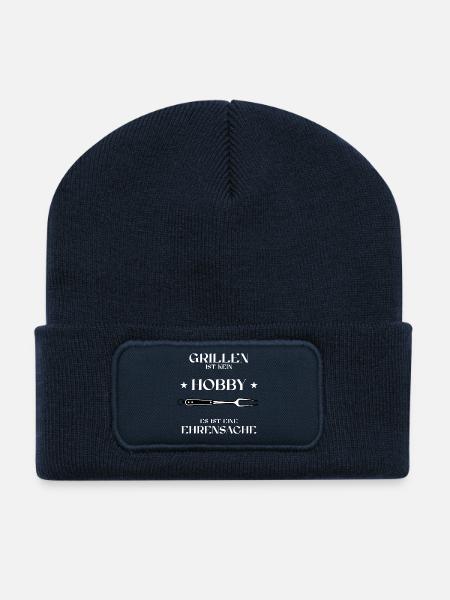Les grillades ne sont pas un passe-temps Grill Grillmeister BBQ - Beanie recyclé à patch - bleu marine
