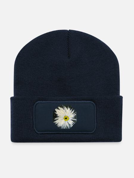 Black and White Design - Recycelte Patch Beanie - French Navy