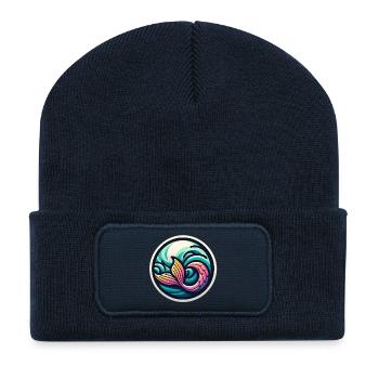 Fin Sirène - Beanie recyclé à patch - bleu marine - Devant