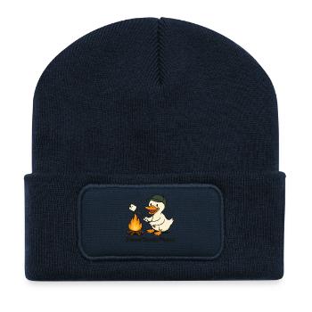 S’more Quacks Please! – Camping Ente - Recycelte Patch Beanie - French Navy - Vorne