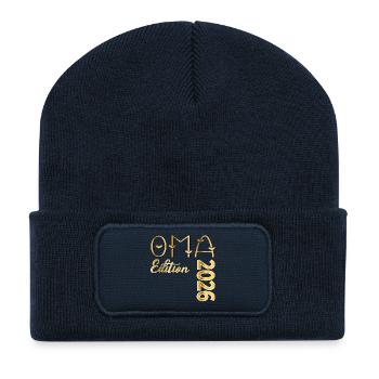 SCHRIFTZUG OMA 2026 - Recycelte Patch Beanie - French Navy - Vorne
