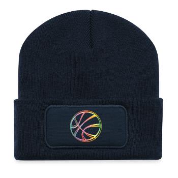 Basketball – Sportliches Design mit buntem Schwung - Recycelte Patch Beanie - French Navy - Vorne