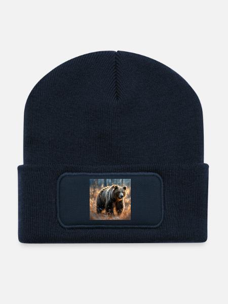 Power Animal Magical Bear - Recycled Patch Beanie - french navy