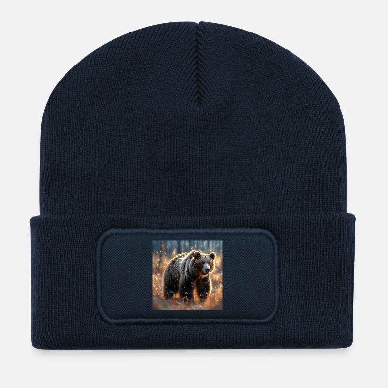Power Animal Magical Bear - Recycled Patch Beanie - french navy