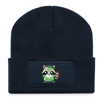 De la poubelle au trésor - Beanie recyclé à patch - bleu marine - Devant