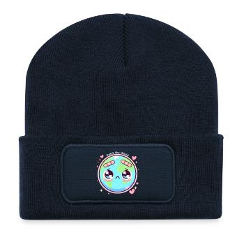 Patchez le monde - Beanie recyclé à patch - bleu marine - Devant